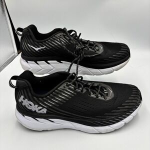 Hoka One One Clifton 5 Women's Running Shoes Black White Size 9.5